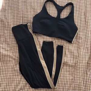 All in Motion Black and Tan Activewear Set
